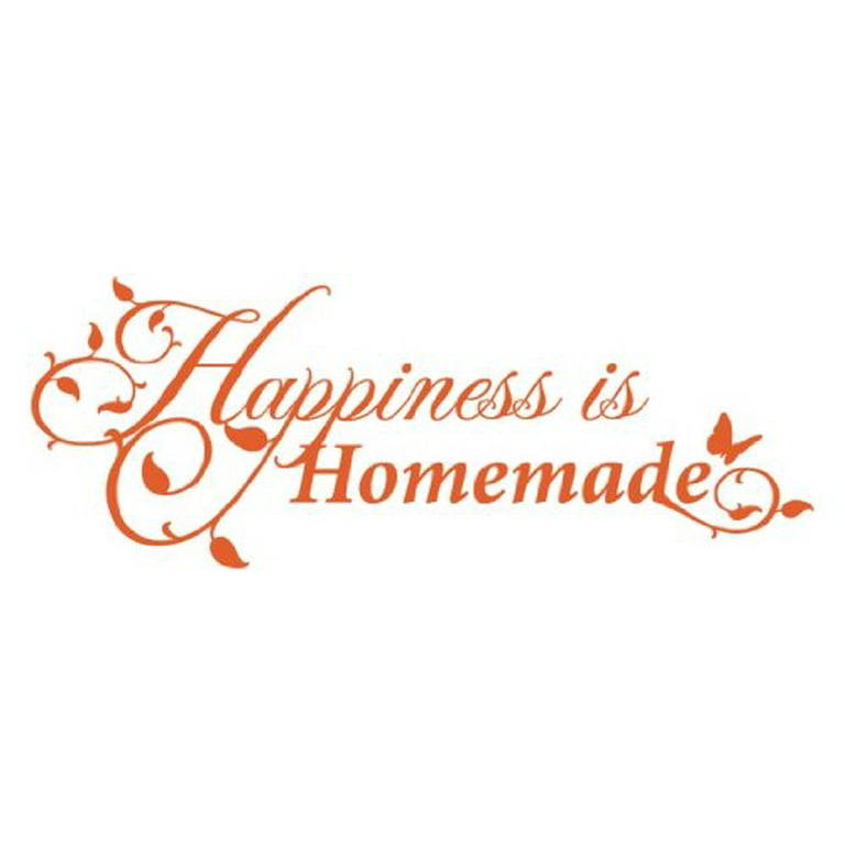 LARGE WALL QUOTE HAPPINESS RED WHITE ROSE WINE STICKER TRANSFER STENCIL DECAL